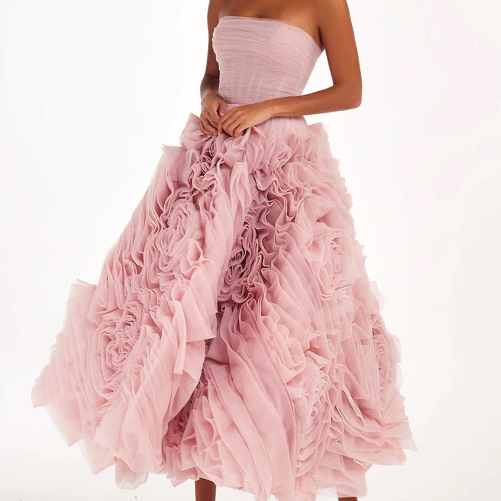Tulle Rosettes Strapless Dress